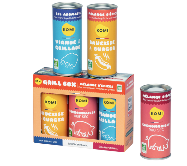 Grill-Box-melange-d_epices / epices pour marinade / épices pour viande / sel pour grillade / épices pour burger / coffret épices pour viande